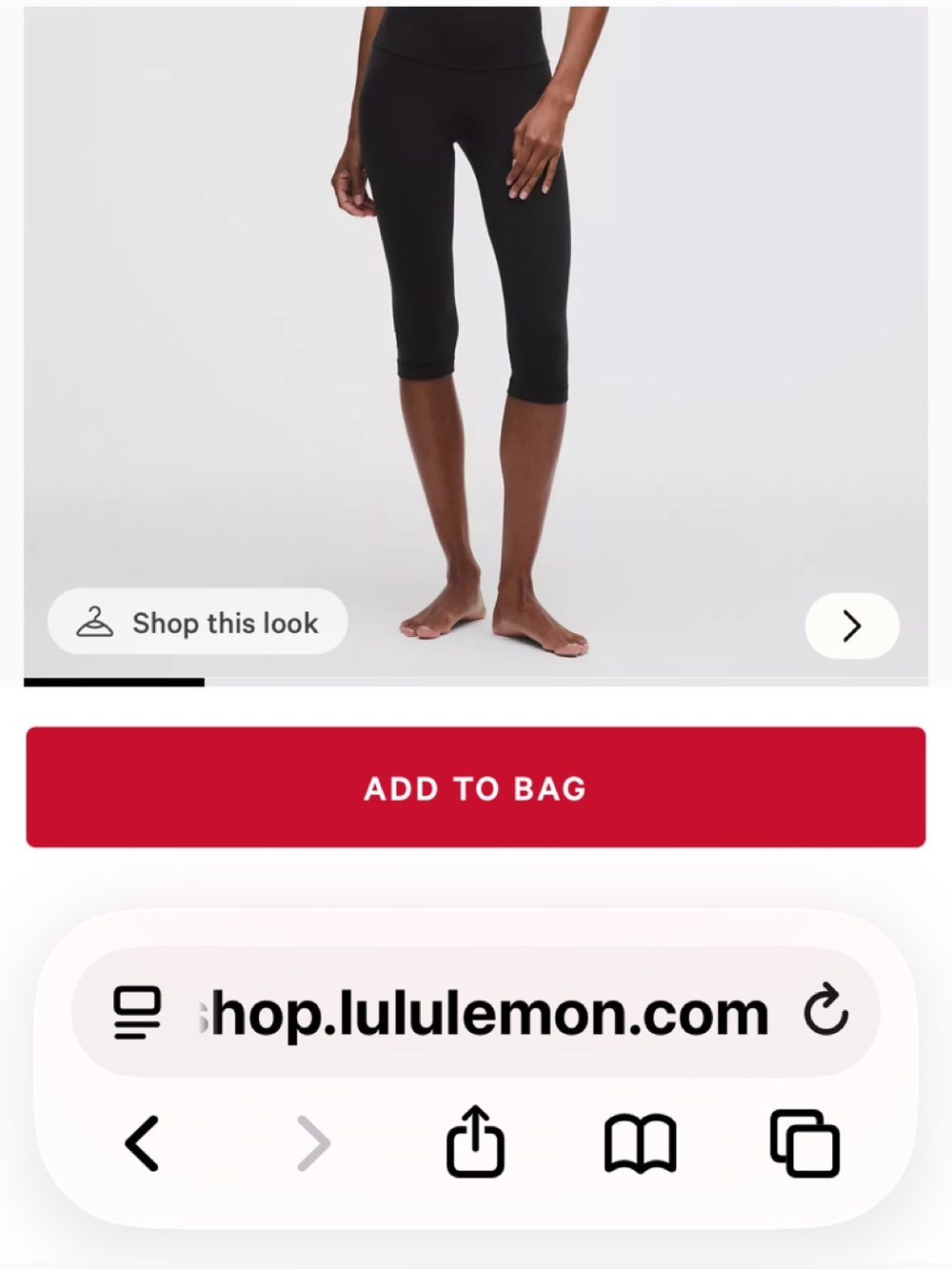 lululemon athletica Black Cropped Leggings